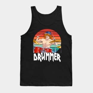 Rock N Roll Drummer Drumming Drums Musician Tank Top